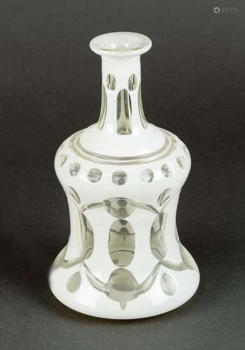 Biedermeier glass flask, empire shape with long ne…