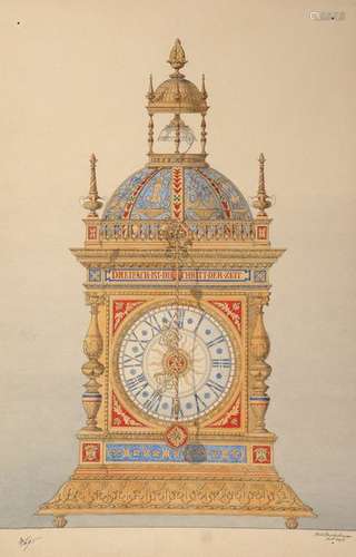 Karl Buchsbaum around 1900, Design for a clock, bl…