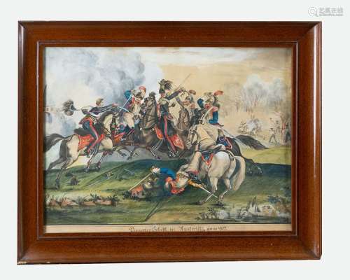 Battle scene Austerlitz with cavalry fight in land…