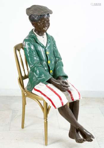 Goldsmith Sitting Boy on Thonet chair; the sculptu…
