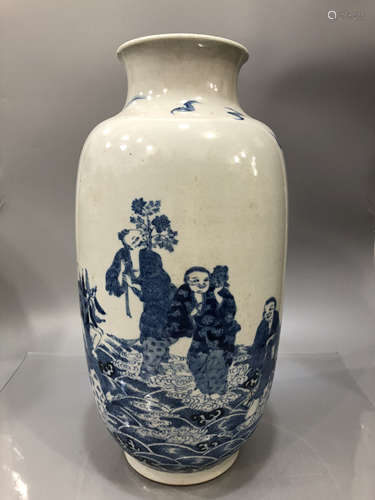 A Blue and White Bottle Vase Qianlong Period