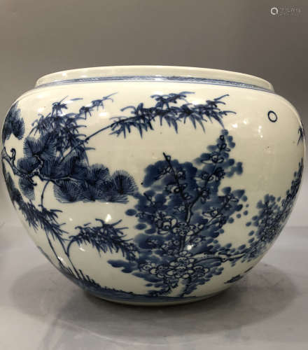 A Blue and White Jardinere Kangxi Period