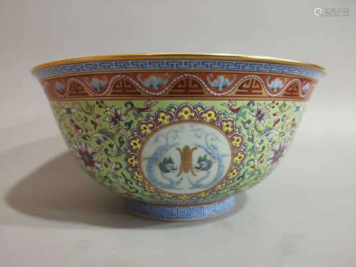 A Famille Rose Bowl Jiaqing Period