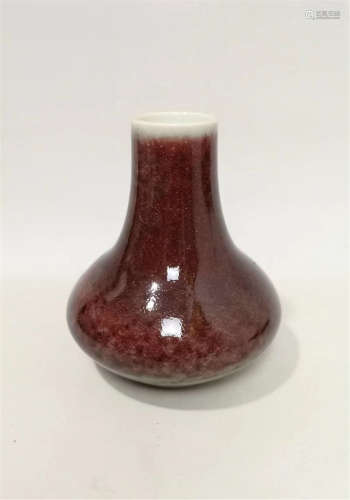 A Peach-bloom Bottle Vase Yongzheng Period