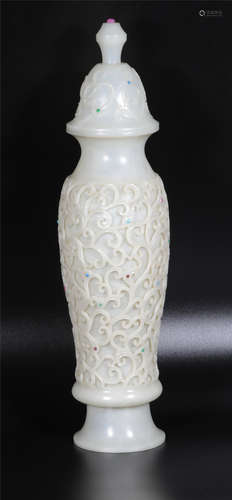 A White Jade Vase Qing Dynasty