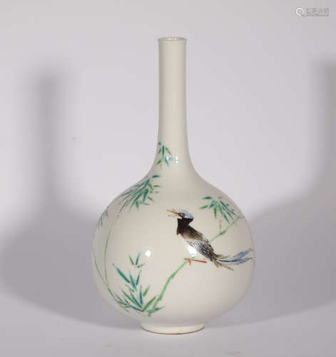 A Famille Rose Bottle Vase Yongzheng Period