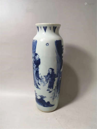 A Blue and White Sleeve Vase Chongzhen Period