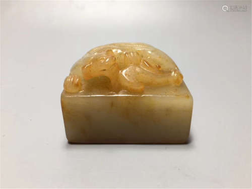 A Jade Seal Stamp Qing Dynasty