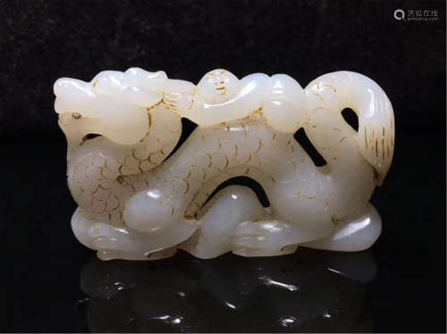 A White Jade Dragon Qing Dynasty