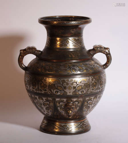 An Imitation Bronze Porcelain Zun Vase Qianlong Period