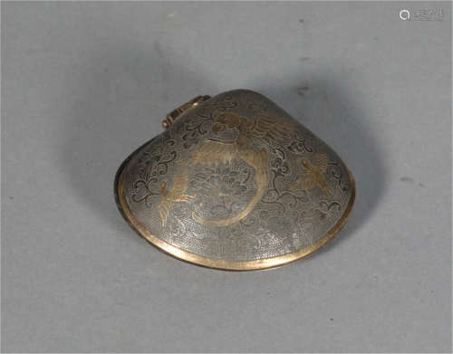 A Silver Gilt Shell Form Box Tang Dynasty