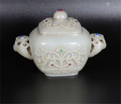 A White Jade Jar Qing Dynasty
