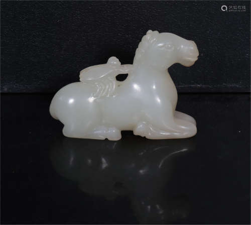 A White Jade Horse Qing Dynasty