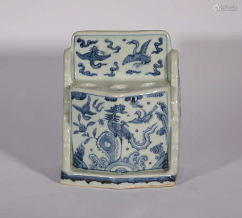 A Blue and White Phoenix Brush-pot Jiajing Period