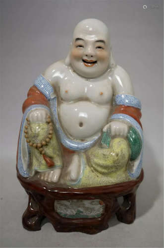 A Famille Rose Budai Qing Dynasty