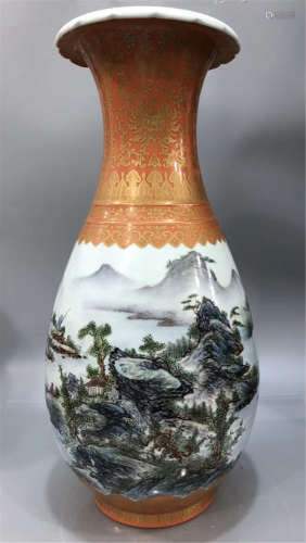 A Famille Rose Vase Qianlong Period