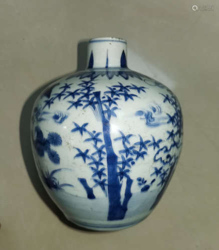 A Blue and White Jar Wanli Period