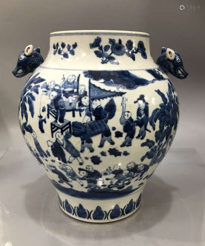 A Blue and White Zun Vase Qing Dynasty