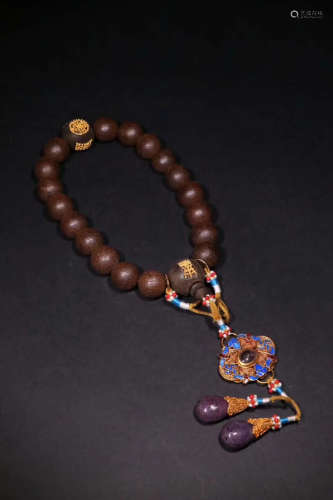 Chinese 18 Agilawood Beads Bracket