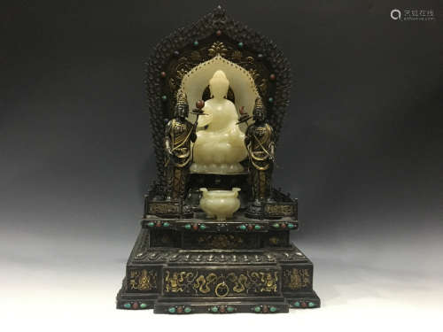 Chinese Sterling Silver Shrine