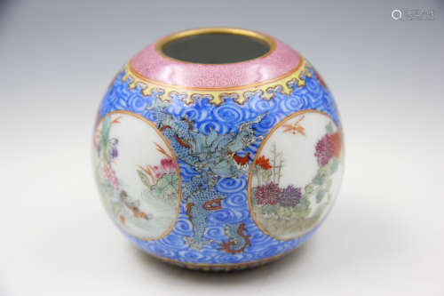 Chinese Enamel Color Water Jar