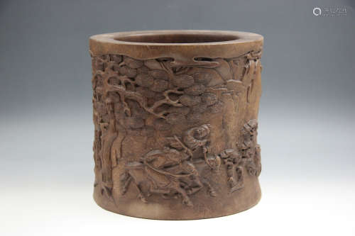 Chinese Eaglewood Character Brush Pot