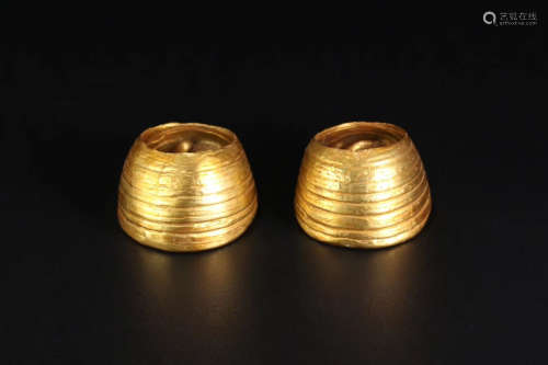 Chinese Pair Of Horseshoe Gold