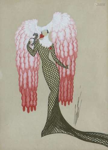 ERTÉ (Romain de Tirtoff dit) (1892-1990)  - La dame au Coeur fidèle - Costume pour [...]