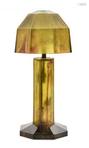 Gabriel ARGY-ROUSSEAU (1885-1953)  - Rare lampe - Circa 1930  - Piètement et [...]