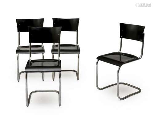 Mart STAM & THONET (1899-1986)  - Quatre chaises modèle S 43 - modèle créé en [...]