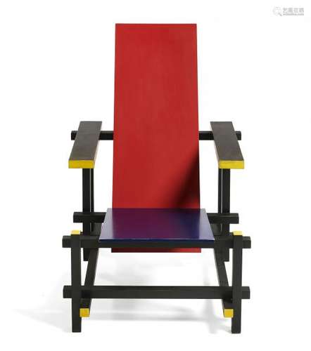 Gerrit Thomas RIETVELD (1888-1964)  - Fauteuil dit « Red-blue » – Création 1918  [...]