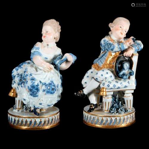 Pair of Meissen figures.