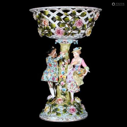 A Sitzendorf porcelain centerpiece.