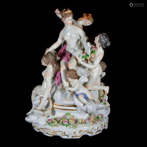 Meissen nymphs and putti.