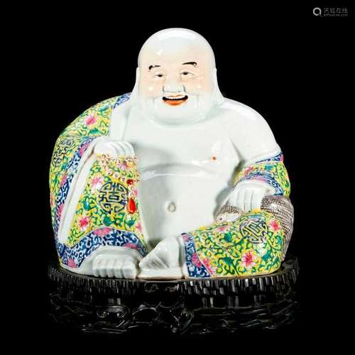 A Chinese porcelain Buddha.