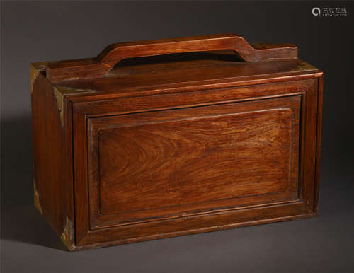 A CHINESE HARDWOOD JEWEL BOX