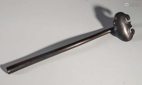 A CHINESE INLAID ROSEWOOD RUYI SCEPTER