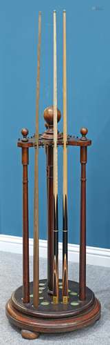 A 19TH CENTURY REVOLVING CUE RACK