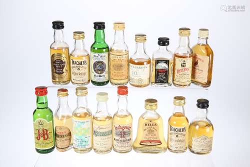 SIXTEEN MINIATURE BOTTLE WHISKY COLLECTION