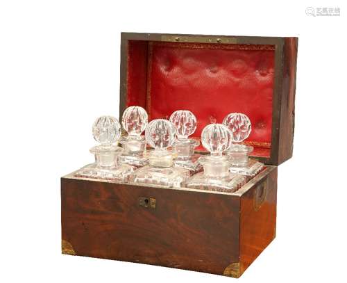 A GEORGE III MAHOGANY DECANTER BOX