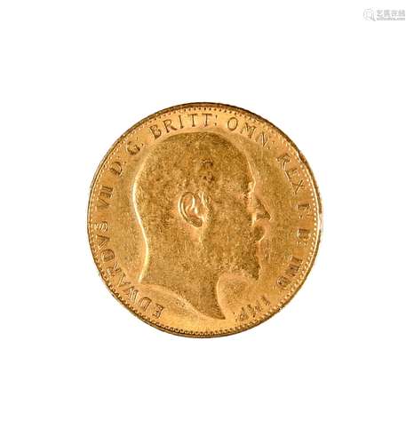 AN EDWARD VII GOLD SOVEREIGN, 1910.