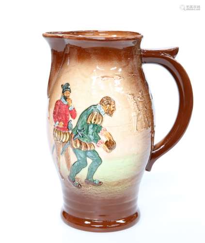 A LARGE ROYAL DOULTON SIR FRANCIS DRAKE POTTERY JUG