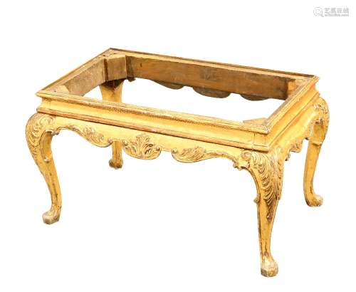A CHIPPENDALE STYLE GILTWOOD STOOL