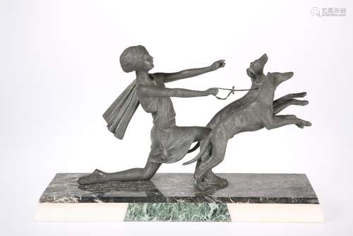 AN ART DECO SPELTER