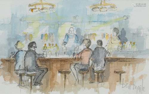 BEN MAILE (1922-2017), FIGURES AT THE BAR