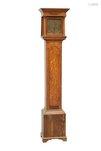 A SMALL OAK EIGHT-DAY LONGCASE CLOCK