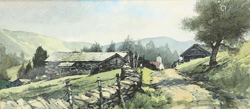 GEORGE BUSBY (1926-2005), LANGDALE VALLEY (BAYS BROWN FARM)