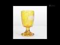 A GERMAN AMBER GLASS GOBLET, 19th CENTURY