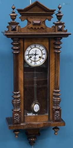 A LATE 19TH CENTURY MUSICAL VIENNA PATTERN WALL CLOCK