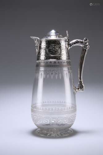 A FINE VICTORIAN SILVER-MOUNTED CLARET JUG